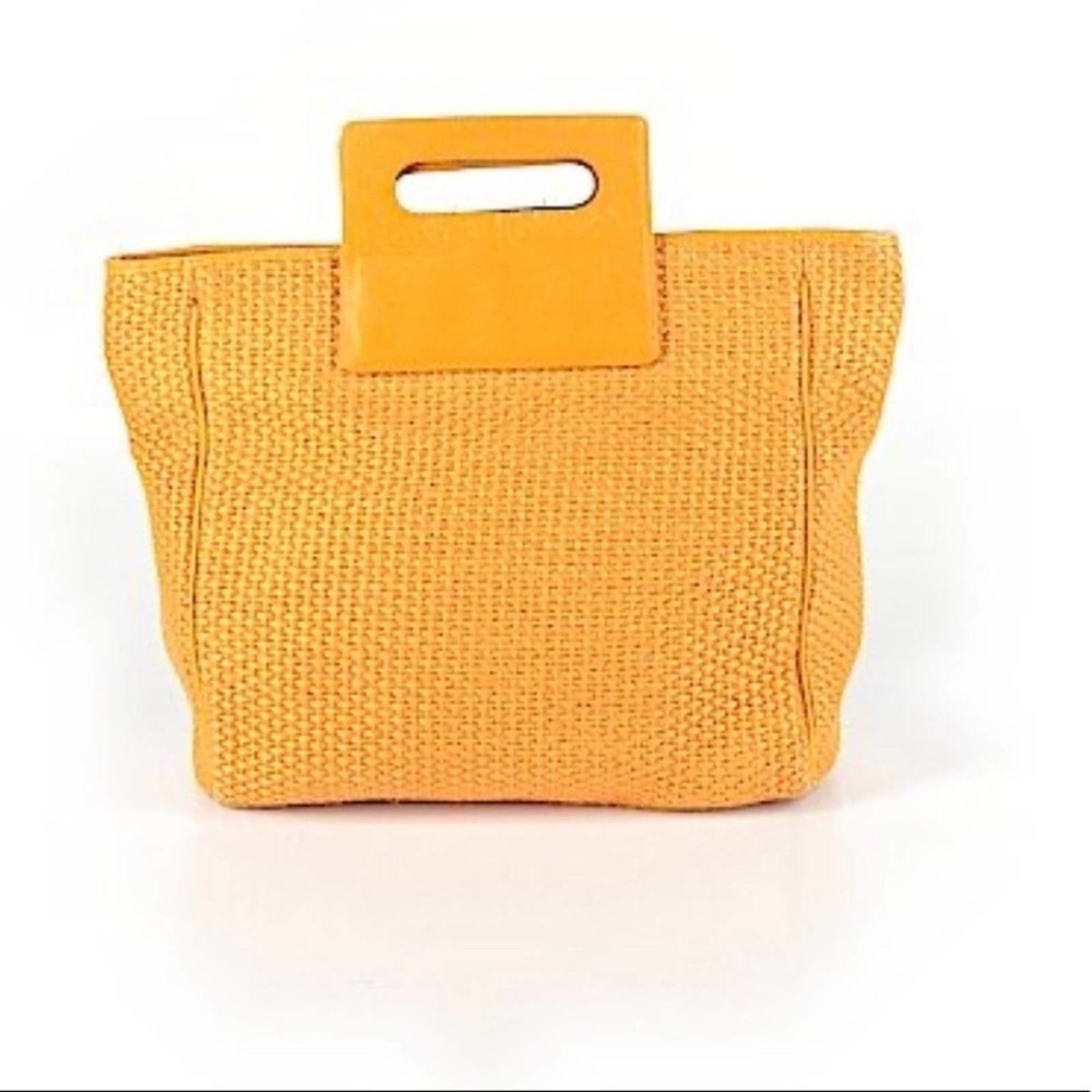 Vintage Bottega Veneta Top Zip Tote Leather Handles Orange